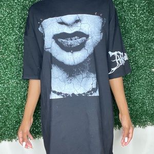 Black graphic T-Shirt dress